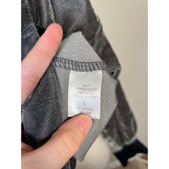 FAVLUX Fashion Women's Gray Velvet Quarter Zip Hoodie Size L - Picture 6 of 7